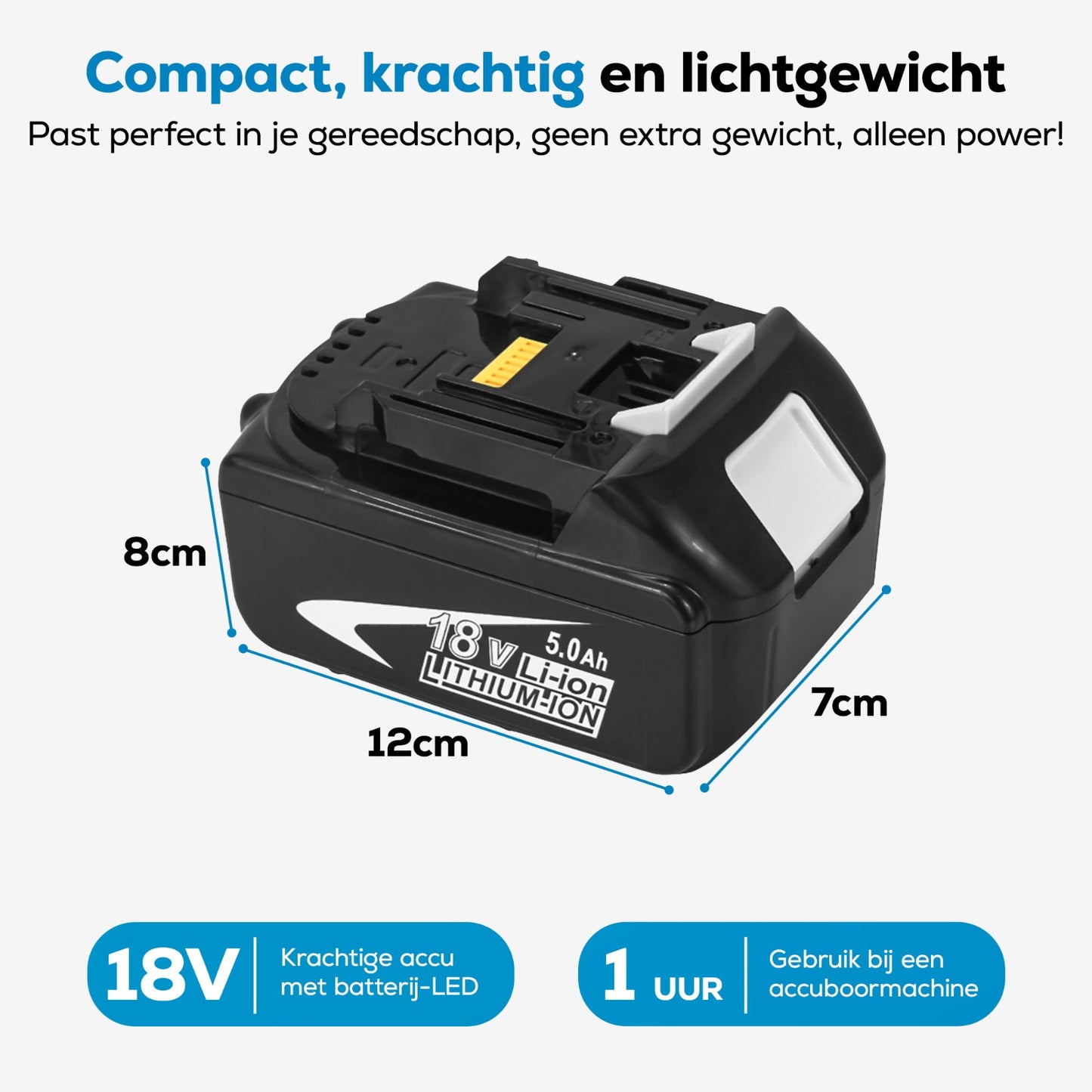 2x MincQ Accu geschikt voor Makita - 18V 5000 mAh Makita Accu Vervangend