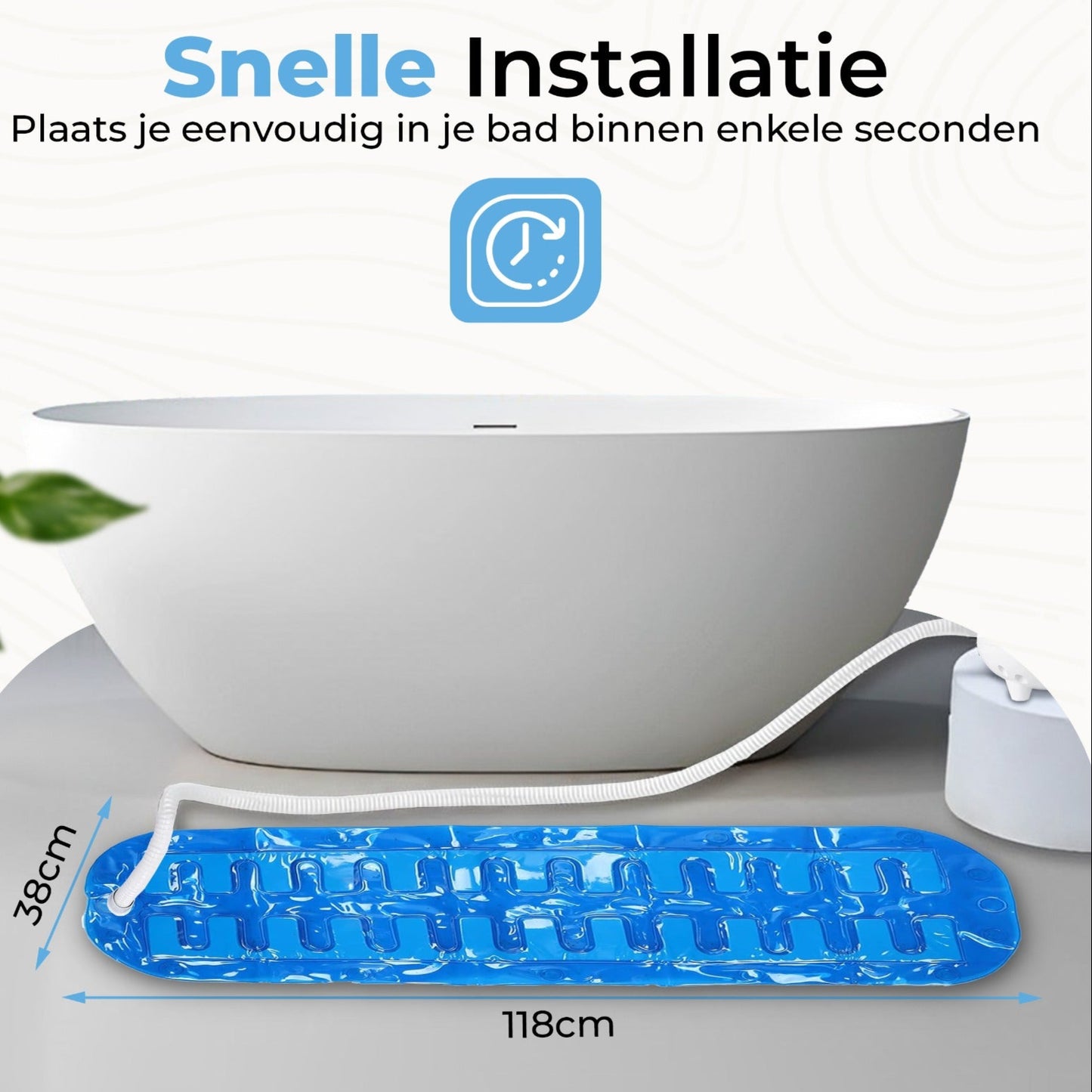 MincQ Bubbelbadmat voor in bad met Massage functie en Ozonreiniging