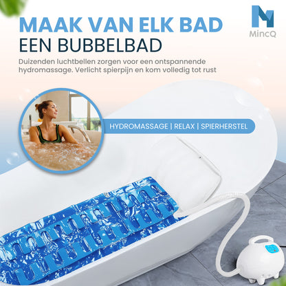 MincQ Bubbelbadmat voor in bad met Massage functie en Ozonreiniging