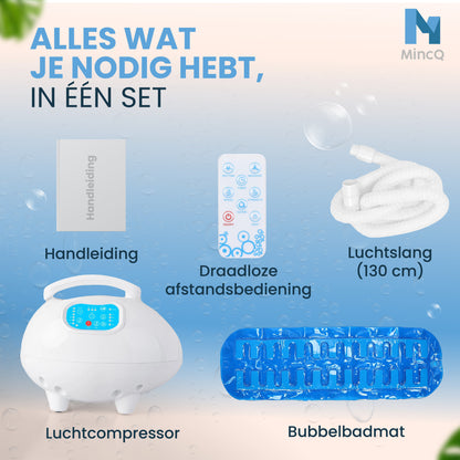 MincQ Bubbelbadmat voor in bad met Massage functie en Ozonreiniging