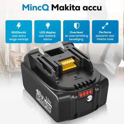 MincQ Accu geschikt voor Makita - 18V 5000 mAh Makita Accu Vervangend