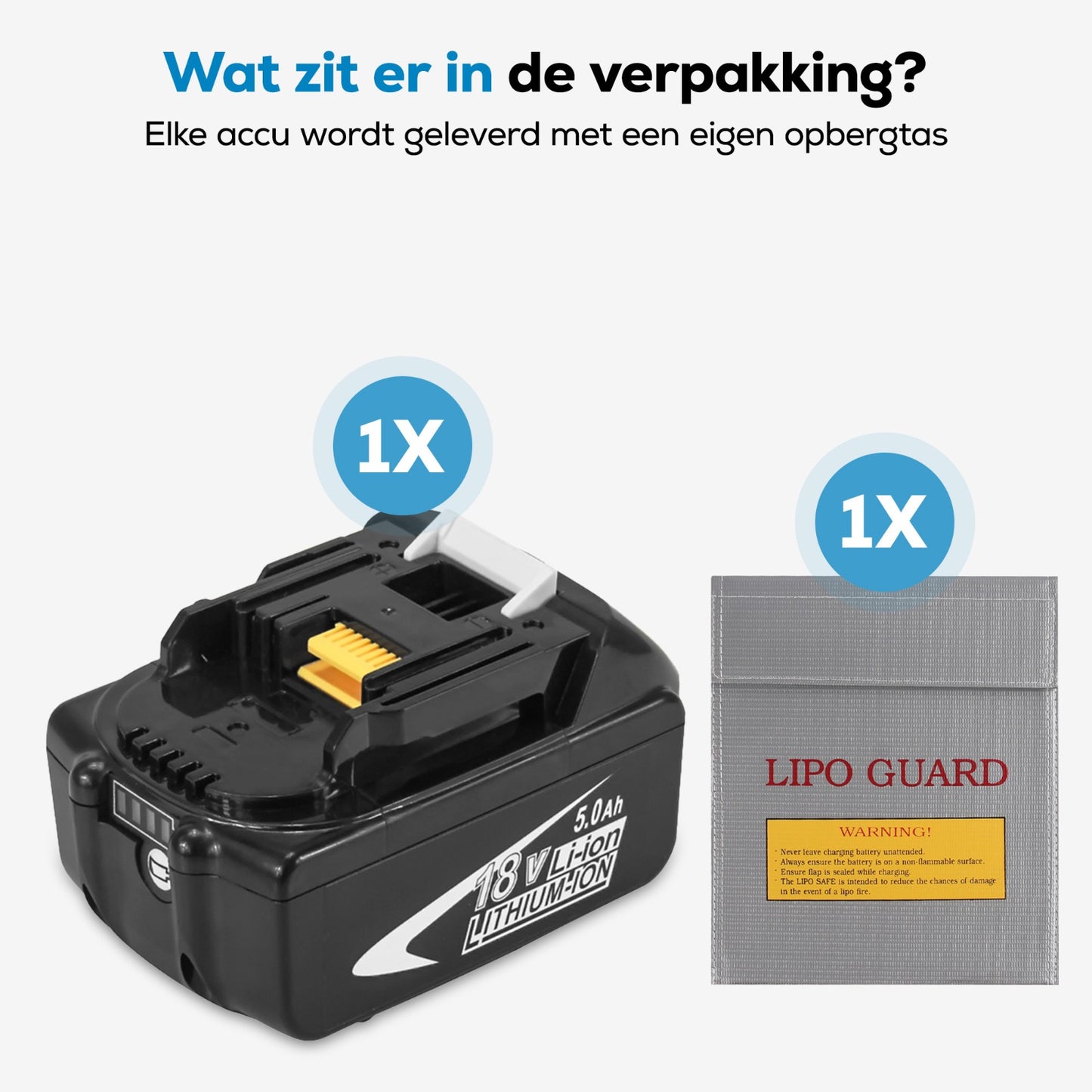 MincQ Accu geschikt voor Makita - 18V 5000 mAh Makita Accu Vervangend