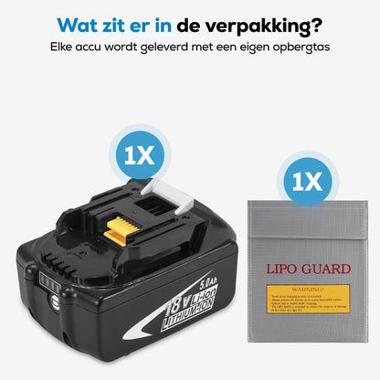 MincQ Accu geschikt voor Makita - 18V 5000 mAh Makita Accu Vervangend
