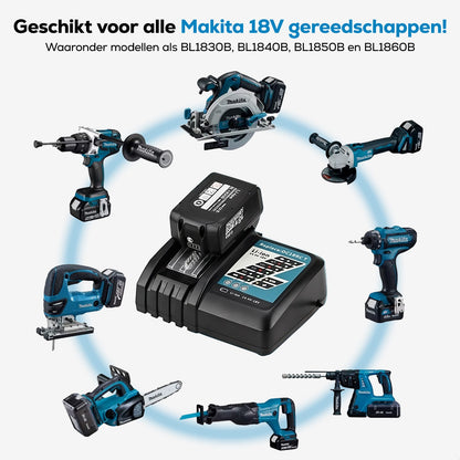 2x MincQ Accu geschikt voor Makita -  18V 5000 mAh Makita Accu Vervangend
